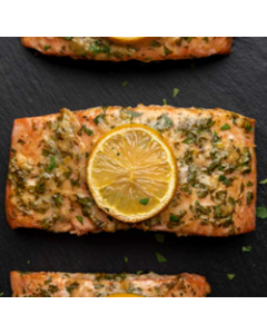 Hot Smoked Salmon Portions Garlic and Herb 150g/Frozen