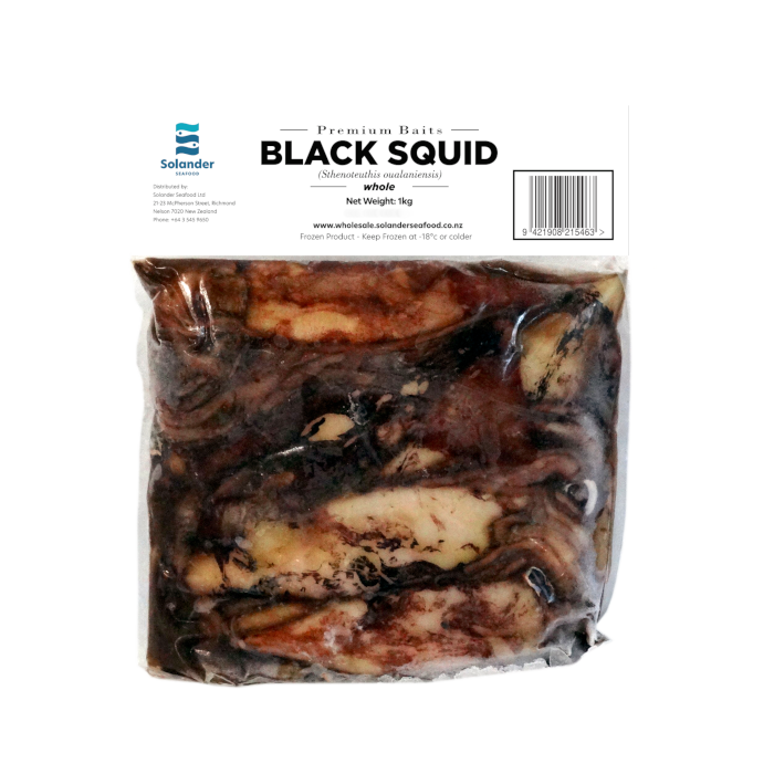 だ*ま様 brunt squid l ブラック Premium Baits Black Squid 1kg Pack/Frozen | Solander Gourmet