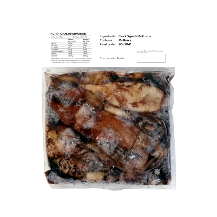 Premium Baits Black Squid 1kg Pack/Frozen | Solander Gourmet