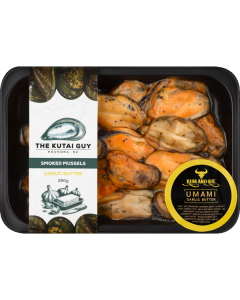 Hot Smoked Mussels Garlic Butter 150g Pack/Frozen