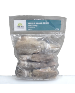 Squid Whole Broad (100/200) 1kg Packs/Frozen 